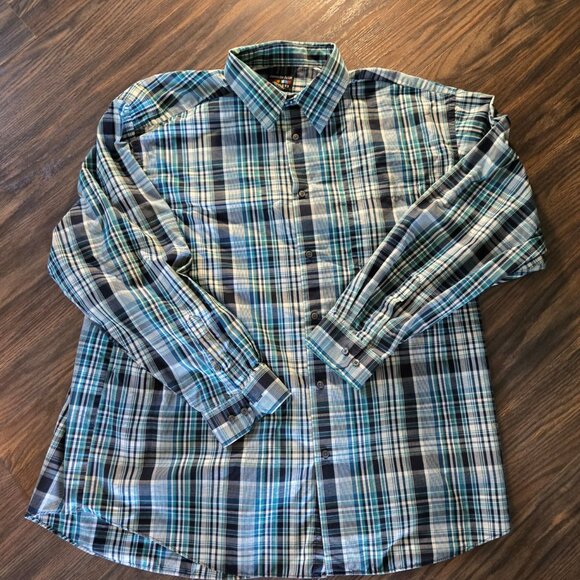 ALEXANDER JULIAN Men's Cotton/Poly Plaid Dress Shirt SIZE 2X - Picture 4 of 4